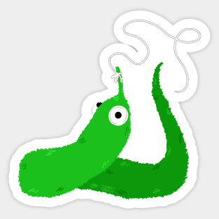 Worm on a String - Green Sticker